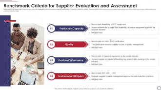 Benchmark Criteria For Supplier Evaluation And Assessment
