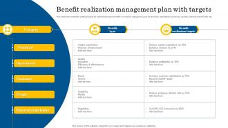 Benefit Realization Management Plan With Targets