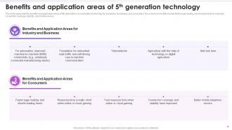 Benefits And Application Areas Of 5th Generation Evolution Of Wireless Telecommunication