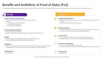 Benefits And Limitations Of Proof Of Stake Pos Cryptomining Innovations And Trends
