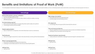 Benefits And Limitations Of Proof Of Work Pow Cryptomining Innovations And Trends