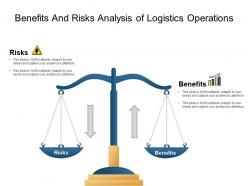 Benefits and risks analysis of logistics operations