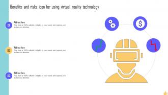 Benefits And Risks Icon For Using Virtual Reality Technology