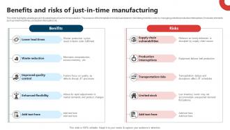 Benefits And Risks Of Just In Time Manufacturing