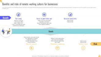 Benefits And Risks Of Remote Working Culture For Businesses