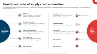 Benefits And Risks Of Supply Chain Automation