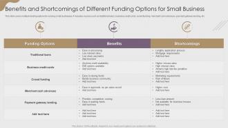 Benefits And Shortcomings Of Different Funding Options For Small Business