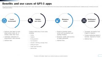 Benefits And Use Cases Of GPT3 Apps GPT3 Explained A Comprehensive Guide ChatGPT SS V