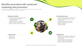 Benefits Associated With Restaurant Marketing And Promotion Online Promotion Plan For Food Business