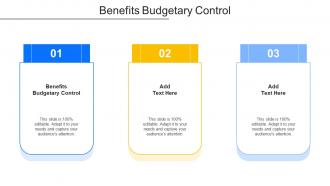 Benefits Budgetary Control Ppt Powerpoint Presentation Pictures Visual Aids Cpb