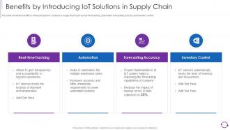 Benefits By Introducing Iot Solutions In Supply Chain Reducing Cost Of Operations Through Iot