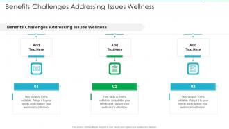 Benefits Challenges Addressing Issues Wellness In Powerpoint And Google Slides Cpb