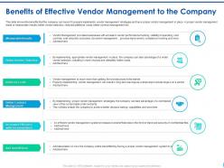 Benefits Effective Company Vendor Management Enhancing Procurement Efficiency Status