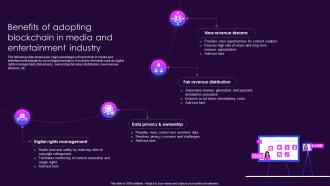 Benefits Of Adopting Blockchain In Media And Entertainment Role Of Blockchain In Media BCT SS