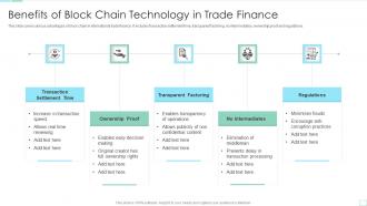 Benefits Of Block Chain Technology In Trade Finance
