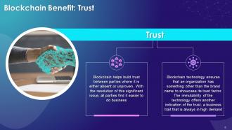 Benefits of Blockchain Technology Training Module on Blockchain Technology and its Applications Training Ppt