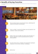 Benefits Of Buying Franchise Restaurant Franchise Proposal One Pager Sample Example Document