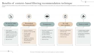 Benefits Of Content Based Filtering Implementation Of Recommender Systems In Business