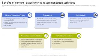 Benefits Of Content Based Filtering Recommendation Types Of Recommendation Engines