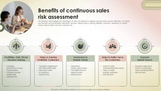 Benefits Of Continuous Sales Risk Assessment Transferring Sales Risks With Action Plan