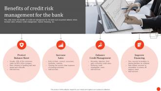 Benefits Of Credit Risk Management For The Bank Principles And Techniques In Credit Portfolio Management