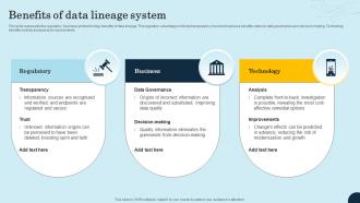 Benefits Of Data Lineage System Data Lineage Types It Ppt Designs