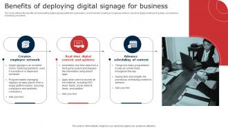 Benefits Of Deploying Digital Signage For Business Digital Signage In Internal