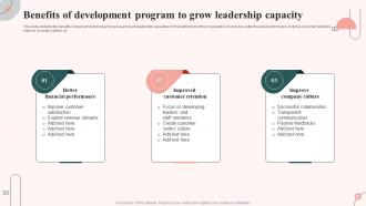 Benefits Of Development Program To Grow Leadership Capacity