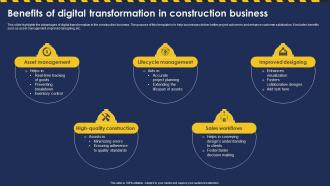 Benefits Of Digital Transformation In Construction Business