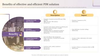 Benefits Of Effective And Efficient PIM Solution Implementing Product Information