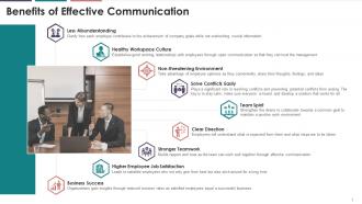 Benefits Of Effective Communication Training Ppt