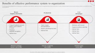 Benefits Of Effective Performance System To Organization Adopting New Workforce Performance