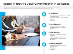 Benefits of effective value communication in workplace