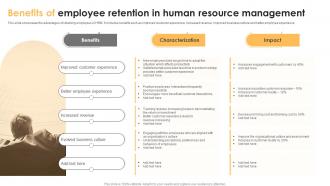 Benefits Of Employee Retention In Human Resource Management