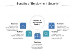 Benefits of employment security ppt powerpoint presentation pictures guide cpb