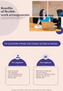 Benefits Of Flexible Work Arrangements One Pager Sample Example Document