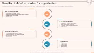 Benefits Of Global Expansion For Organization Evaluating Global Market