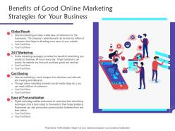 Benefits of good online marketing strategies for your business