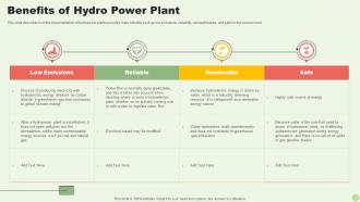 Benefits Of Hydro Power Plant Green Energy Resources Ppt Slides Diagrams