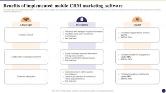 Benefits Of Implemented Mobile CRM Marketing Software CRM Marketing System Guide MKT SS V
