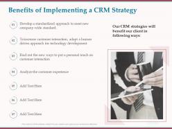 Benefits of implementing a crm strategy ppt powerpoint file formats