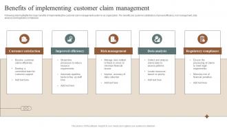Benefits Of Implementing Customer Claim Management