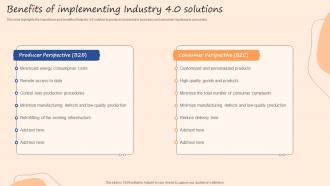 Benefits Of Implementing Industry 4 0 Solutions IOT Use Cases In Manufacturing Ppt Graphics