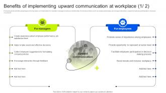 Benefits Of Implementing Upward Internal Business Upward Communication Strategy SS V