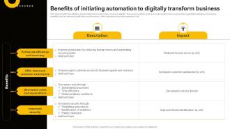 Benefits Of Initiating Automation To Digitally Transform Business