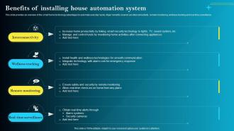 Benefits Of Installing House Automation System Iot Smart Homes Automation IOT SS