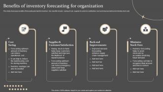 Benefits Of Inventory Forecasting For Organization Strategies For Forecasting And Ordering Inventory