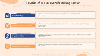 Benefits Of IOT In Manufacturing Sector IOT Use Cases In Manufacturing Ppt Background