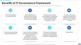 Benefits Of IT Governance Framework Ppt Powerpoint Presentation Professional Show