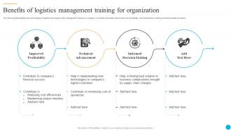 Benefits Of Logistics Management Training For Organization